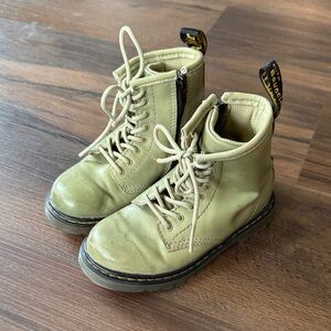 Olive Green Toddler Dr. Martens Lace-Up Boots